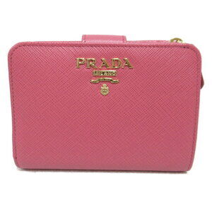Prada L zipper wallet Saffiano leather pink